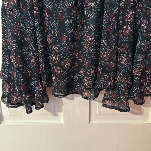 Lily White Long Sleeve Sheer Ruffled Boho Peasant Women's Top Size Small - Picture 6 of 10